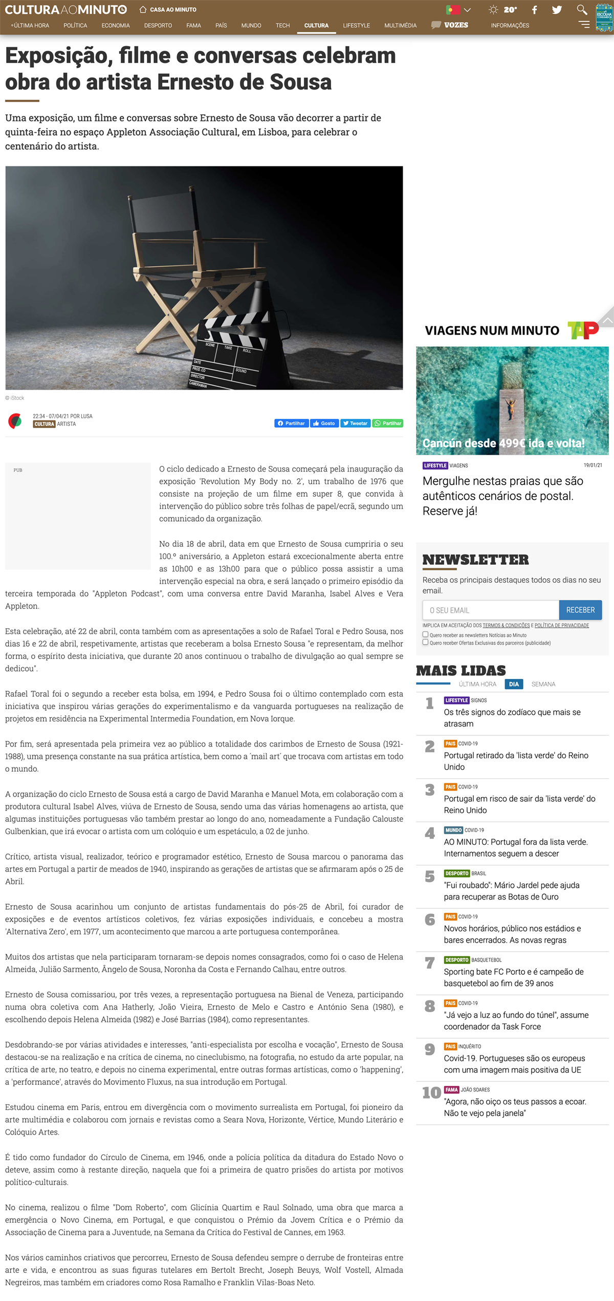 Site, diz Costa Granada: artigo importante